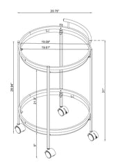 Chrissy Round Glass Bar Cart Brass