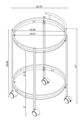 Chrissy Round Glass Bar Cart Chrome