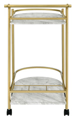 Desiree Rack Bar Cart with Casters Gold