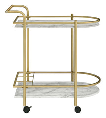 Desiree Rack Bar Cart with Casters Gold