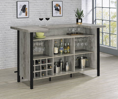 Bellemore Bar Unit with Footrest Grey Driftwood and Black