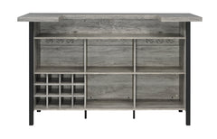 Bellemore Bar Unit with Footrest Grey Driftwood and Black