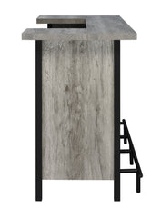 Bellemore Bar Unit with Footrest Grey Driftwood and Black