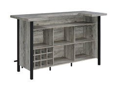 Bellemore Bar Unit with Footrest Grey Driftwood and Black