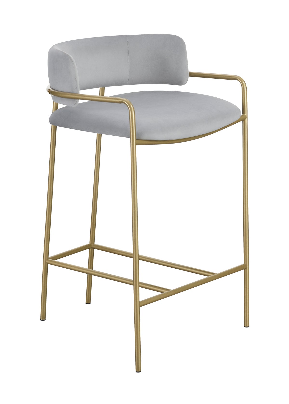 Comstock Upholstered Low Back Stool Grey and Gold