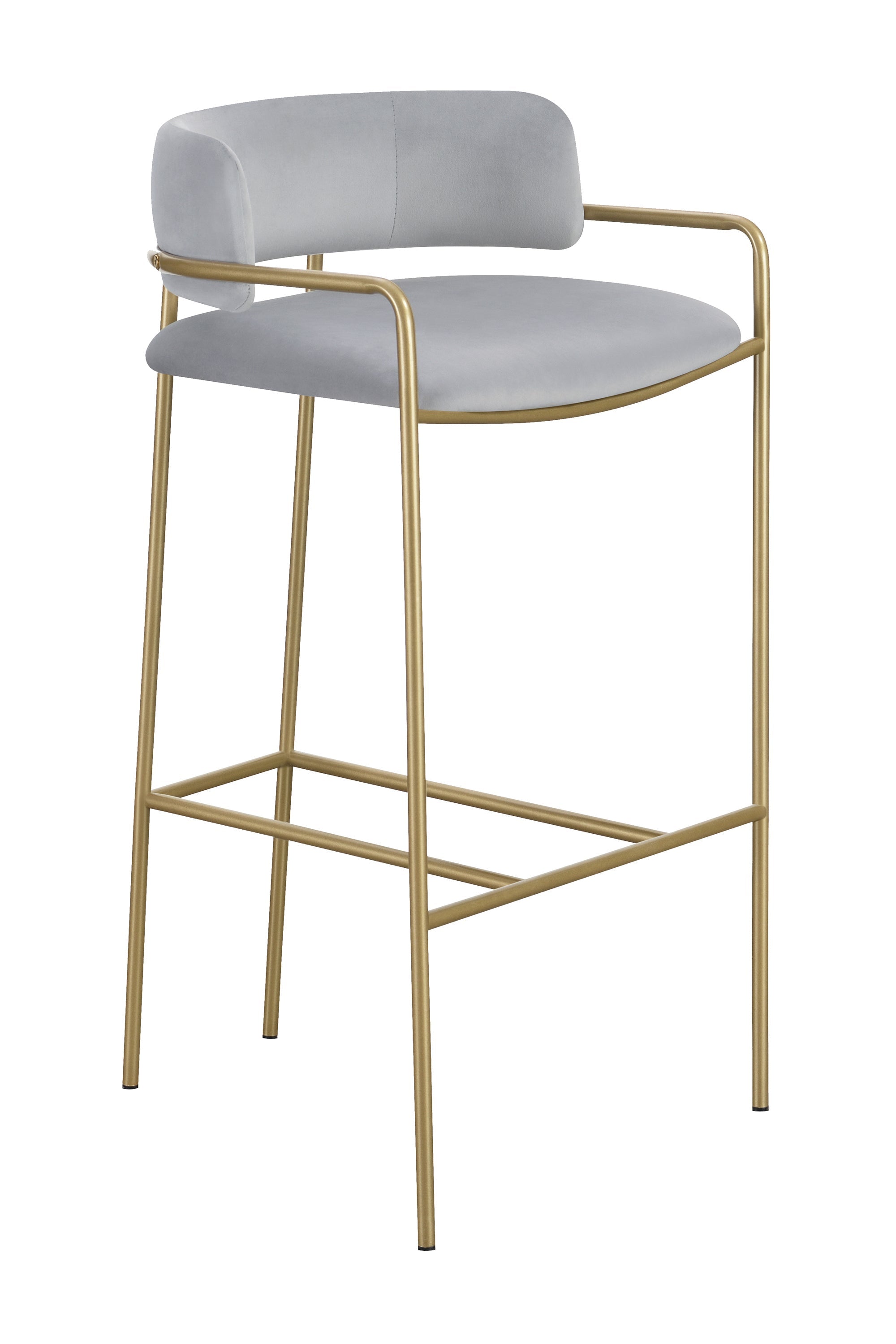 Comstock Upholstered Low Back Stool Grey and Gold