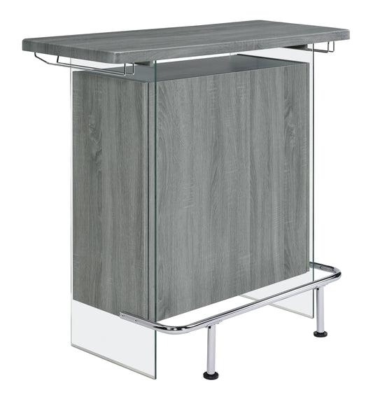 Acosta Rectangular Bar Unit with Footrest and Glass Side Panels