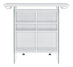 Acosta Rectangular Bar Unit with Footrest and Glass Side Panels