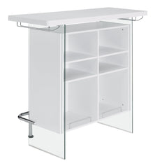 Acosta Rectangular Bar Unit with Footrest and Glass Side Panels