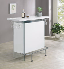 Acosta Rectangular Bar Unit with Footrest and Glass Side Panels