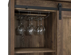 Arlington Bar Cabinet with Sliding Door Rustic Oak