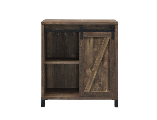 Arlington Bar Cabinet with Sliding Door Rustic Oak