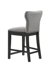 Ralland Upholstered Solid Back Counter Height Stools with Nailhead Trim (Set of 2) Grey and Black