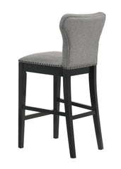 Ralland Upholstered Solid Back Bar Stools with Nailhead Trim (Set of 2) Grey and Black