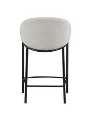 Chadwick Sloped Arm Counter Height Stools Beige and Glossy Black (Set of 2)