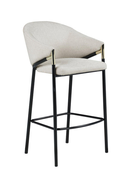 Chadwick Sloped Arm Bar Stools Beige and Glossy Black (Set of 2)