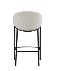 Chadwick Sloped Arm Bar Stools Beige and Glossy Black (Set of 2)