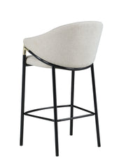 Chadwick Sloped Arm Bar Stools Beige and Glossy Black (Set of 2)