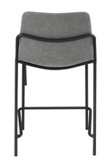 Earnest Solid Back Upholstered Counter Height Stools Grey and Black (Set of 2)