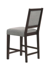 Bedford Upholstered Open Back Counter Height Stools with Footrest (Set of 2) Grey and Espresso