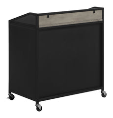 Arlette Wine Cabinet with Wire Mesh Doors Grey Wash and Sandy Black