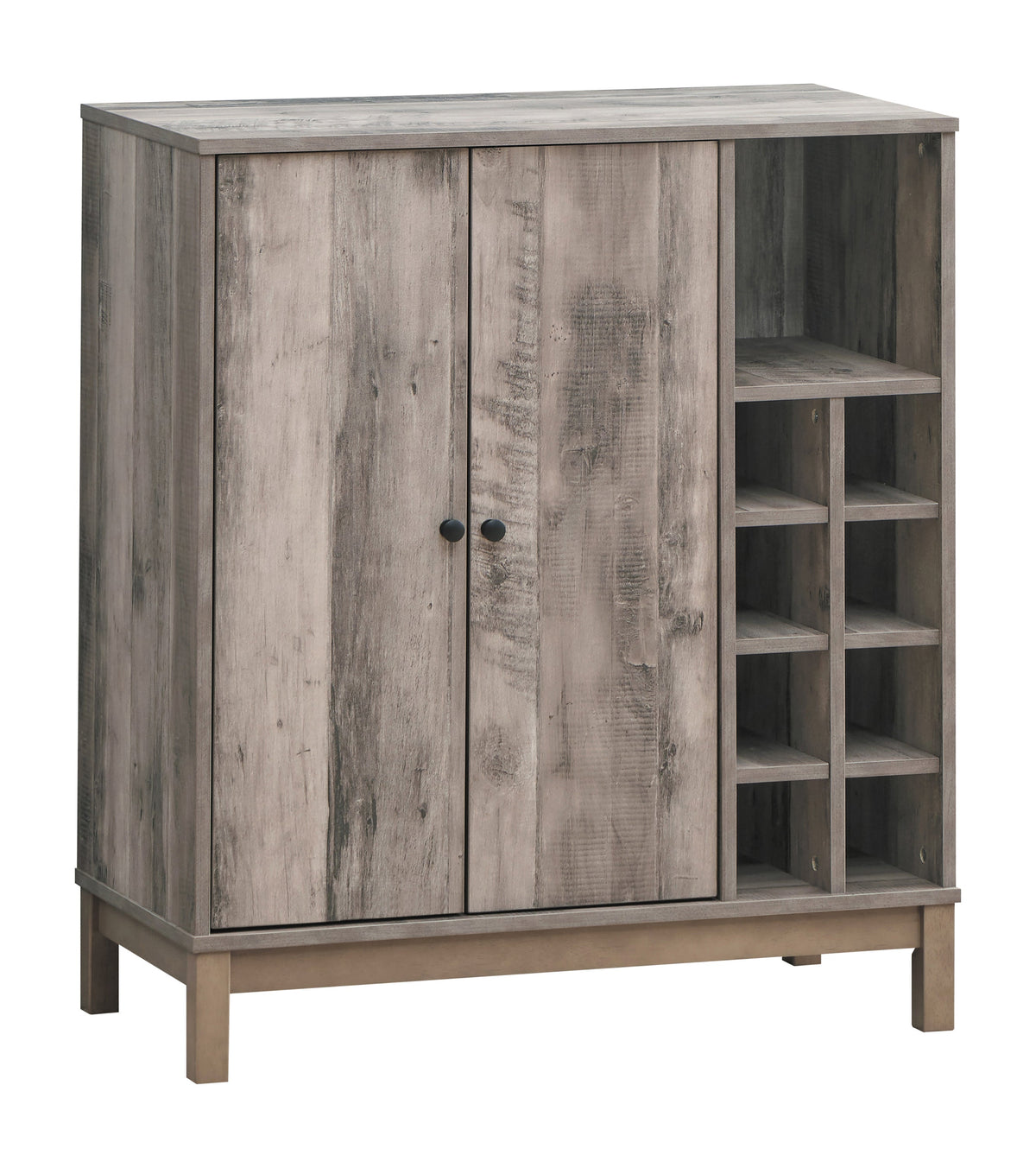 Cheyenne 2-door Wine Cabinet with Stemware Rack Weathered Acacia