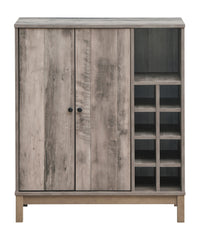 Cheyenne 2-door Wine Cabinet with Stemware Rack Weathered Acacia