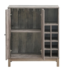 Cheyenne 2-door Wine Cabinet with Stemware Rack Weathered Acacia