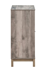 Cheyenne 2-door Wine Cabinet with Stemware Rack Weathered Acacia