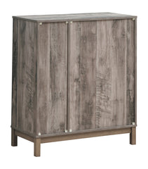 Cheyenne 2-door Wine Cabinet with Stemware Rack Weathered Acacia