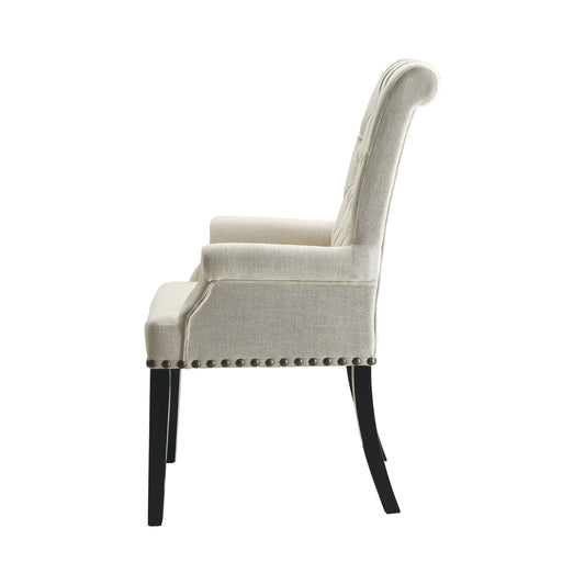 Mapleton Tufted Back Upholstered Arm Chair Beige