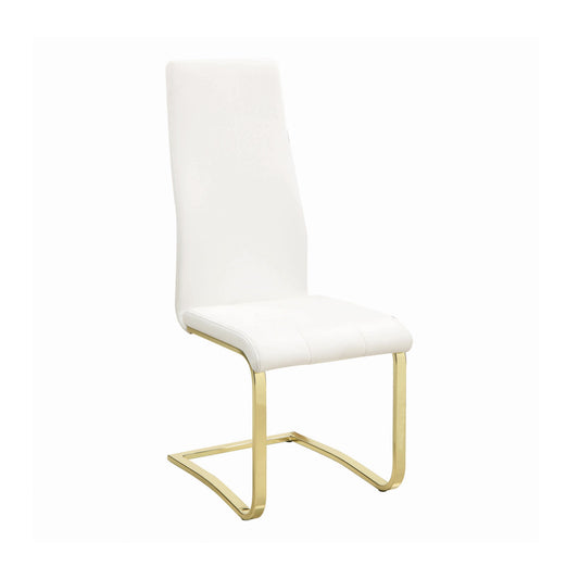 Blair Side Chairs White and Rustic Brass (Set of 4)