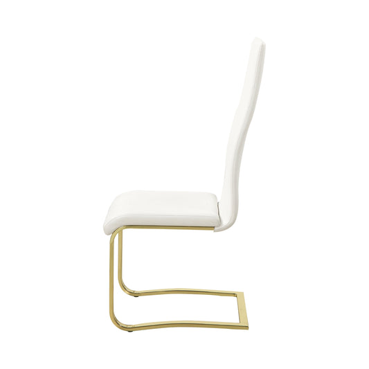 Blair Side Chairs White and Rustic Brass (Set of 4)