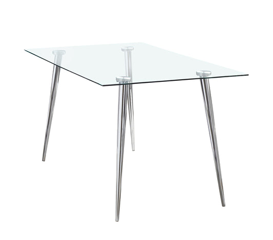 Gilman Rectangle Glass Top Dining Table