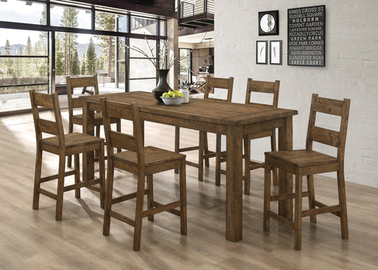 Coleman 5-piece Counter Height Dining Set Rustic Golden Brown