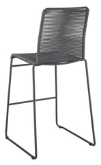 Kai Upholstered Bar Stools with Footrest (Set of 2) Charcoal and Gunmetal