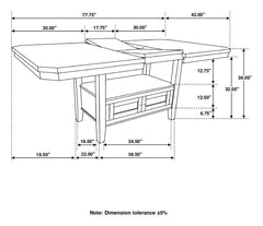 Eillen Counter Ht Table 7 Pc Set