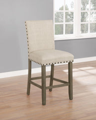 Ralland Upholstered Counter Height Stools with Nailhead Trim Beige (Set of 2)