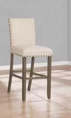 Ralland Upholstered Bar Stools with Nailhead Trim Beige (Set of 2)