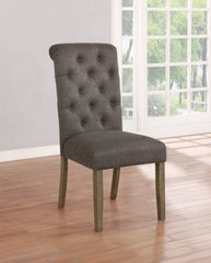 Jonell Tufted Back Side Chairs Rustic Brown and Grey (Set of 2)