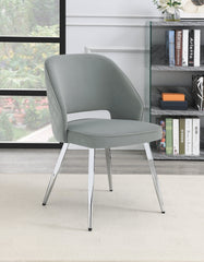 Hastings Upholstered Dining Chairs with Open Back (Set of 2) Grey and Chrome