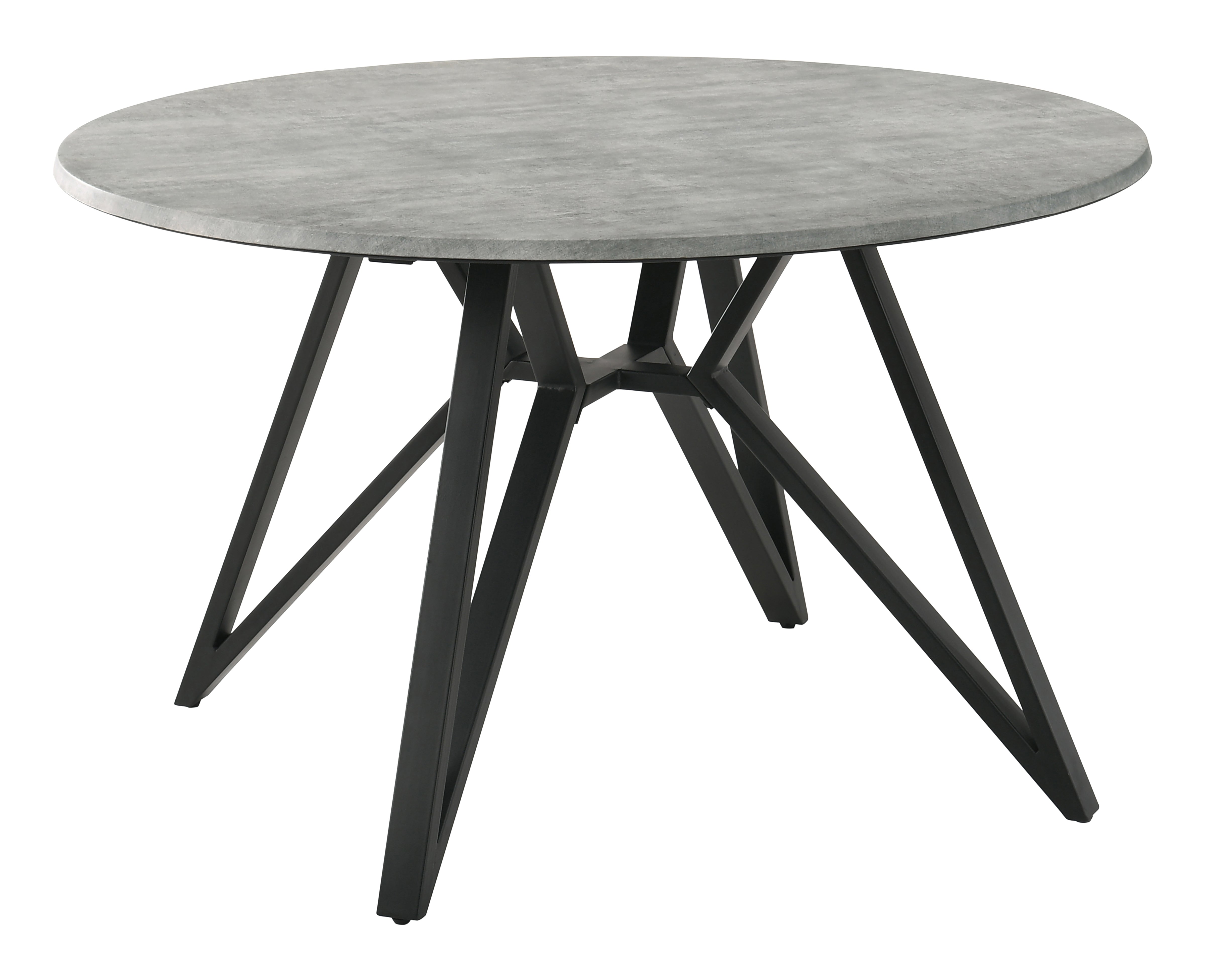 Neil Round Wood Top Dining Table Concrete and Black