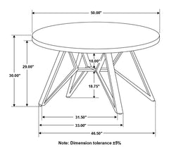 Neil Round Wood Top Dining Table Concrete and Black