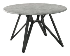 Neil Round Wood Top Dining Table Concrete and Black