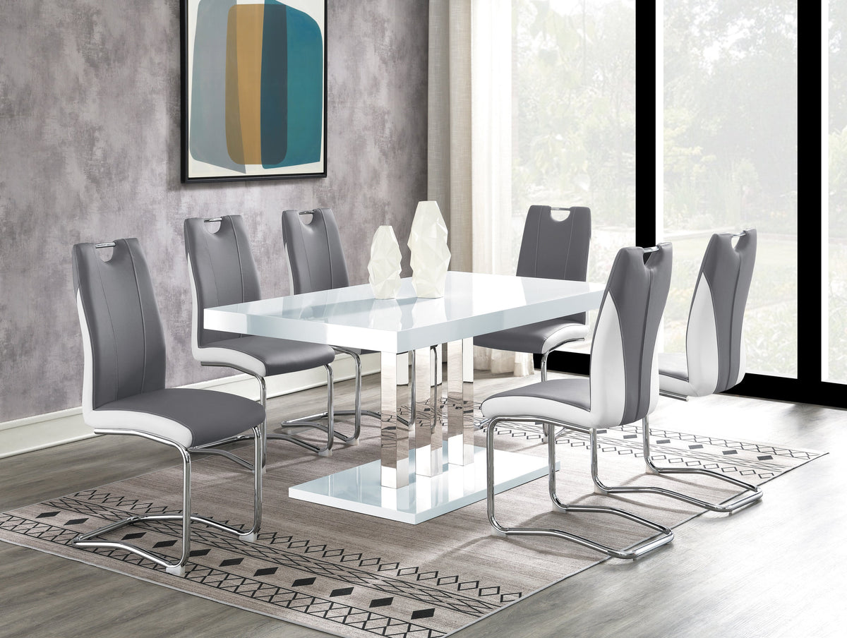 Brooklyn 5-piece Dining Set White and Chrome