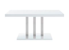 Brooklyn Rectangular Dining Table White High Gloss and Chrome