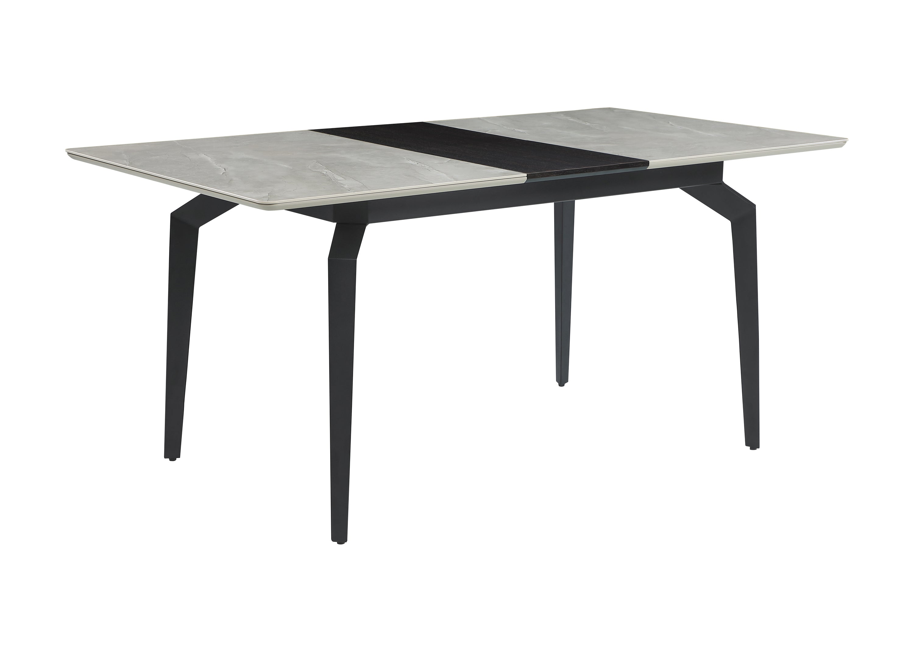 Mina Rectangular Dining Table Grey Ceramic and Sandy Black