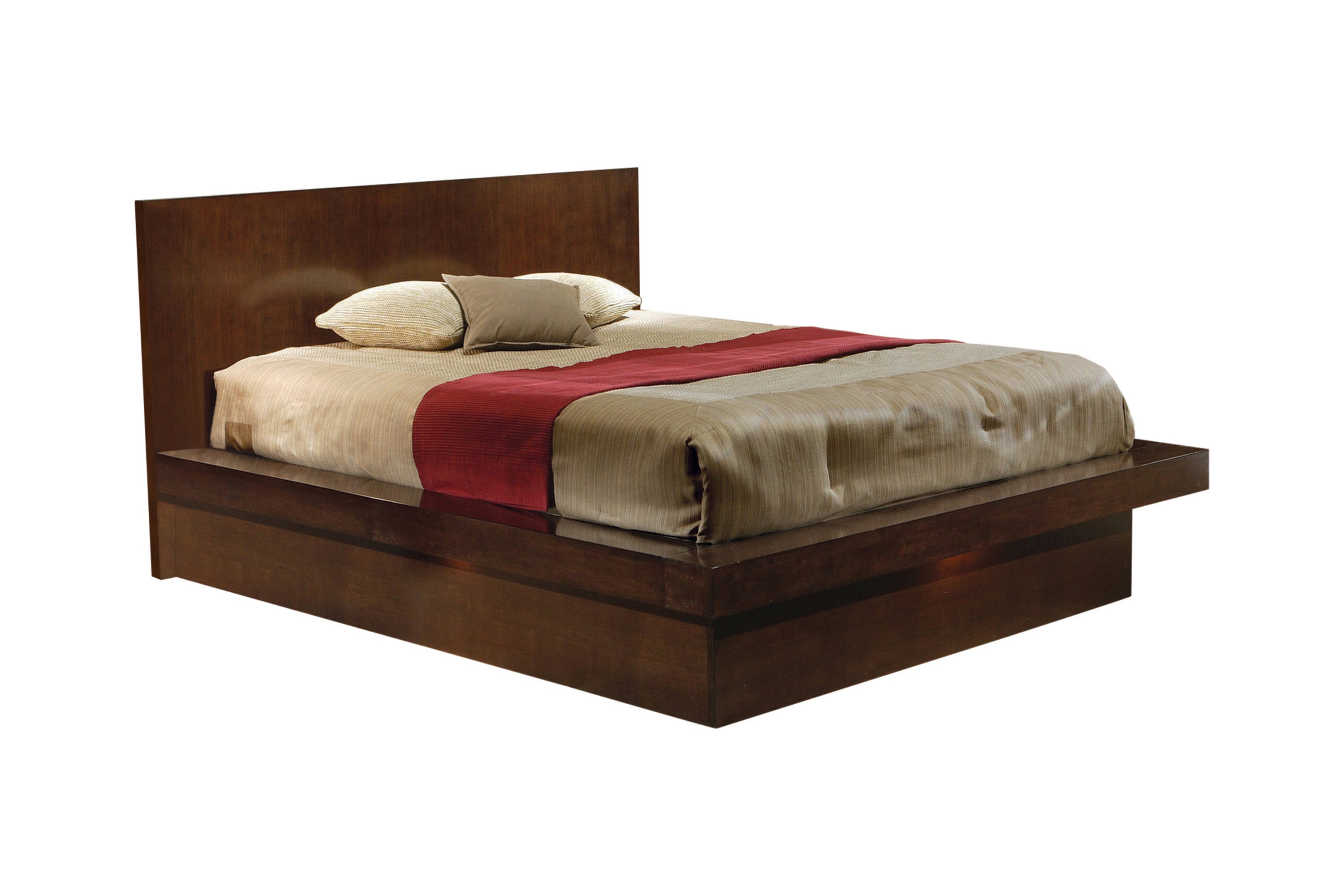 Jessica Eastern King Platform Bed with Rail Seating Cappuccino