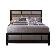 Barzini Bedroom Set with Upholstered Headboard Black