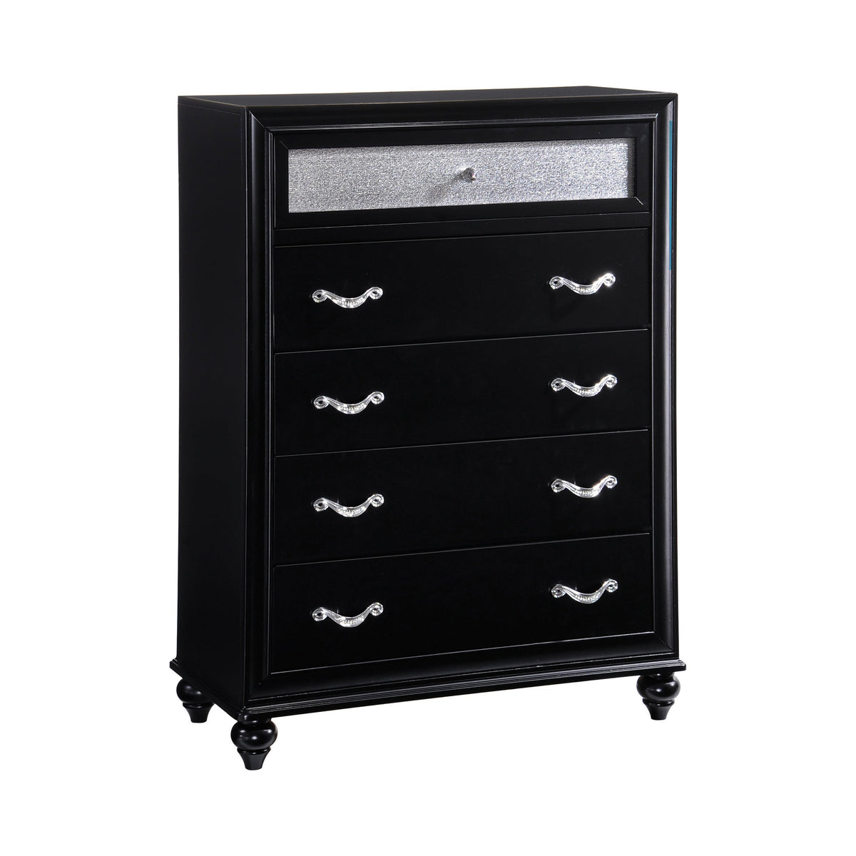 Barzini 5-drawer Rectangular Chest Black